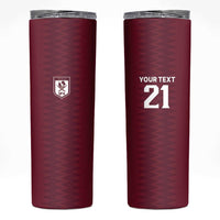 Qatar WC26 Custom Skinny Tumbler Maroon One Zigzag Pattern