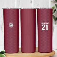 Qatar WC26 Custom Skinny Tumbler Maroon One Zigzag Pattern