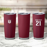 Qatar WC26 Custom Tumbler Cup Maroon One Zigzag Pattern