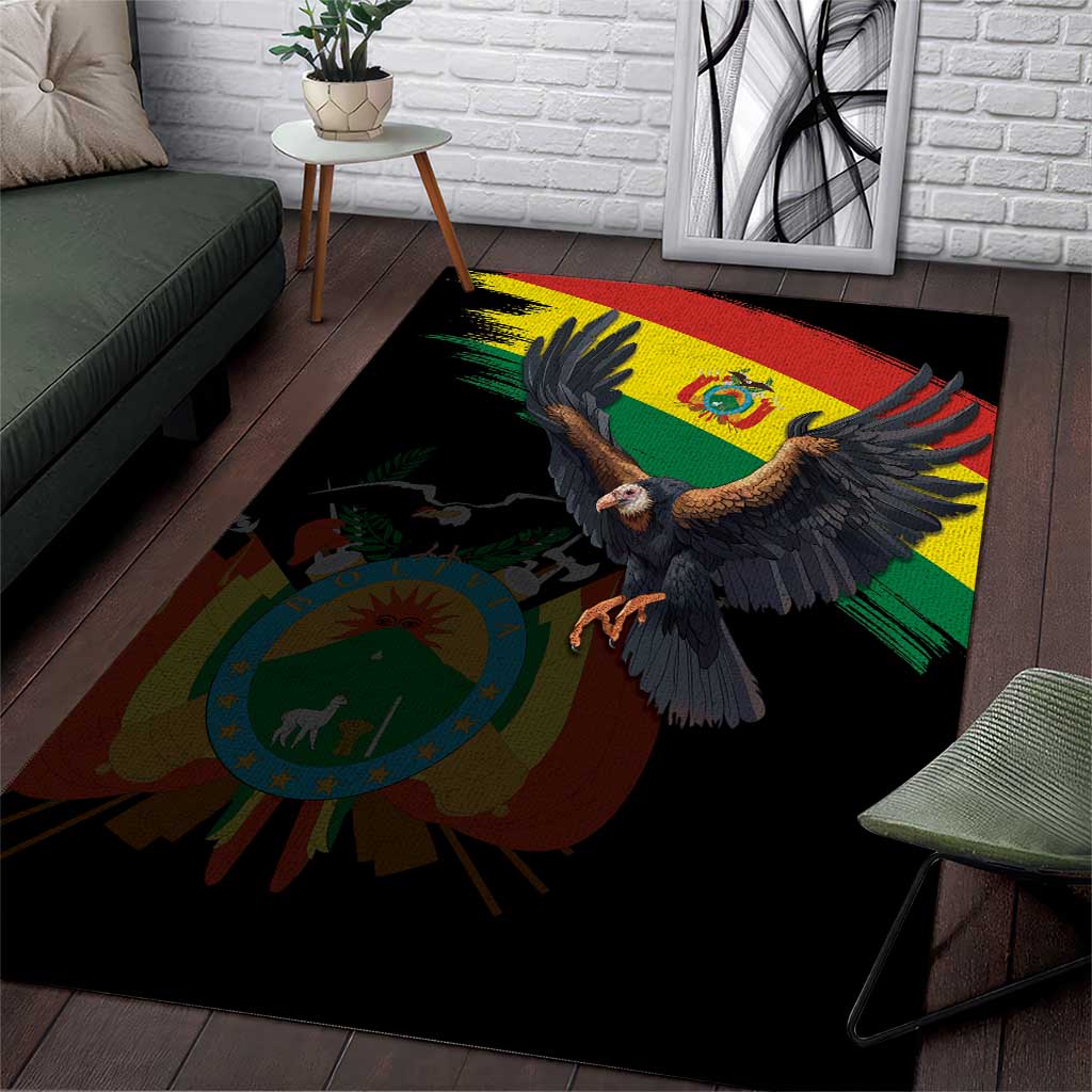 Bolivia Andean Condor Area Rug Grunge Flag Motif