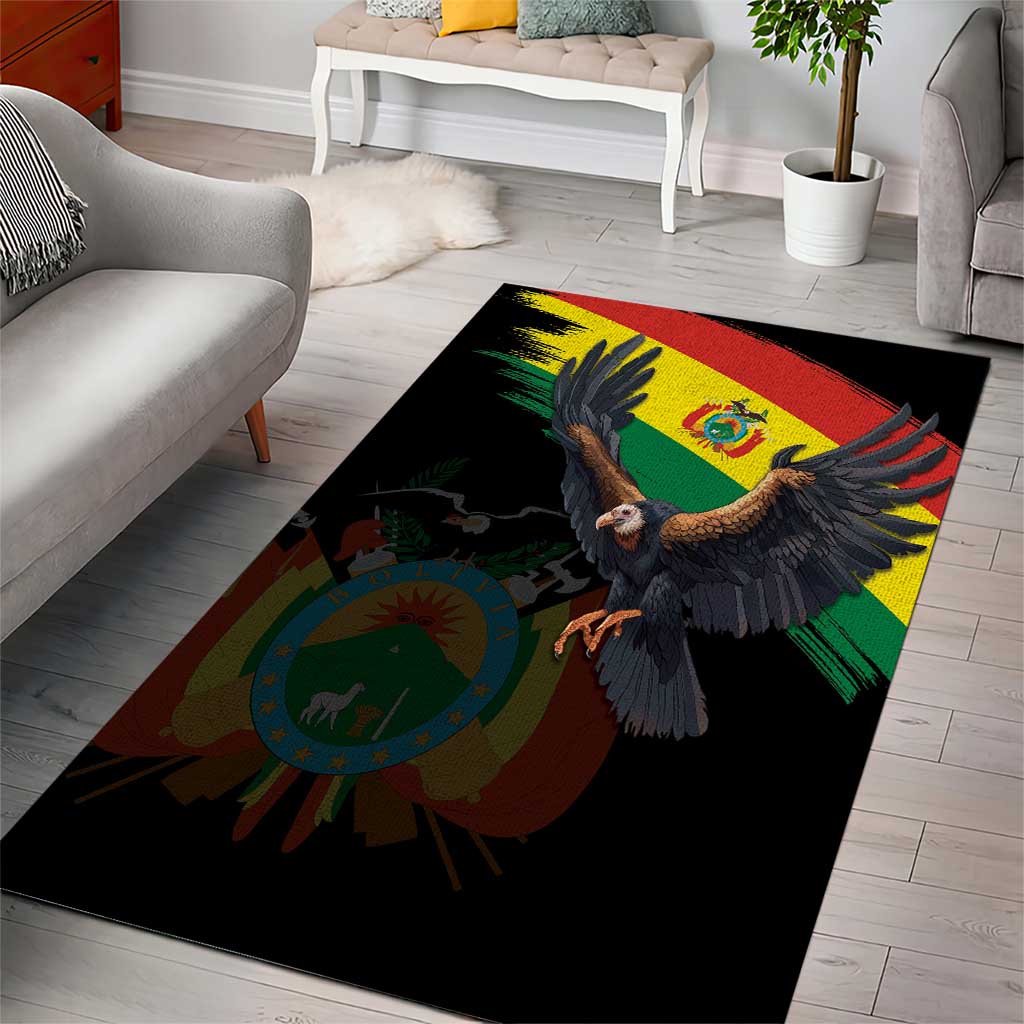 Bolivia Andean Condor Area Rug Grunge Flag Motif