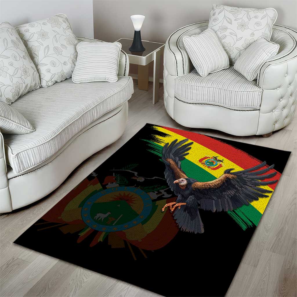 Bolivia Andean Condor Area Rug Grunge Flag Motif