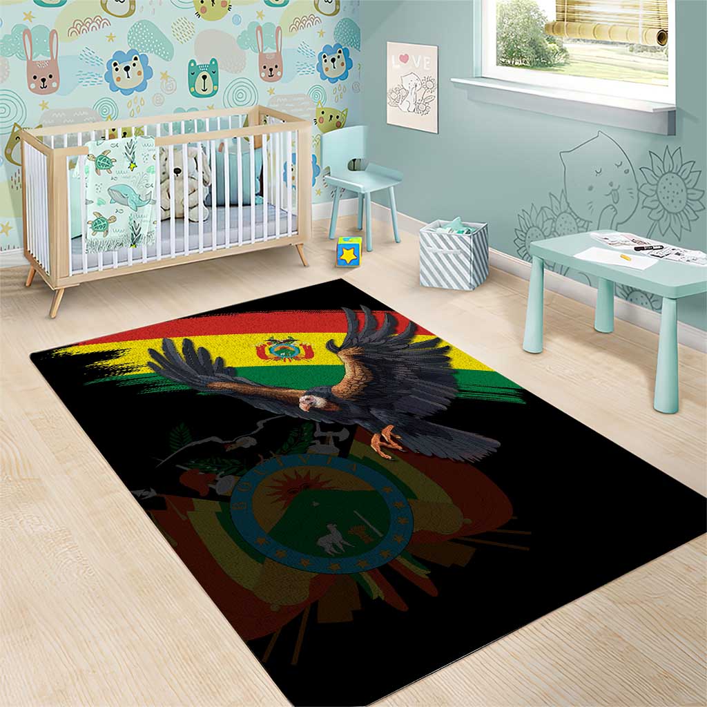 Bolivia Andean Condor Area Rug Grunge Flag Motif