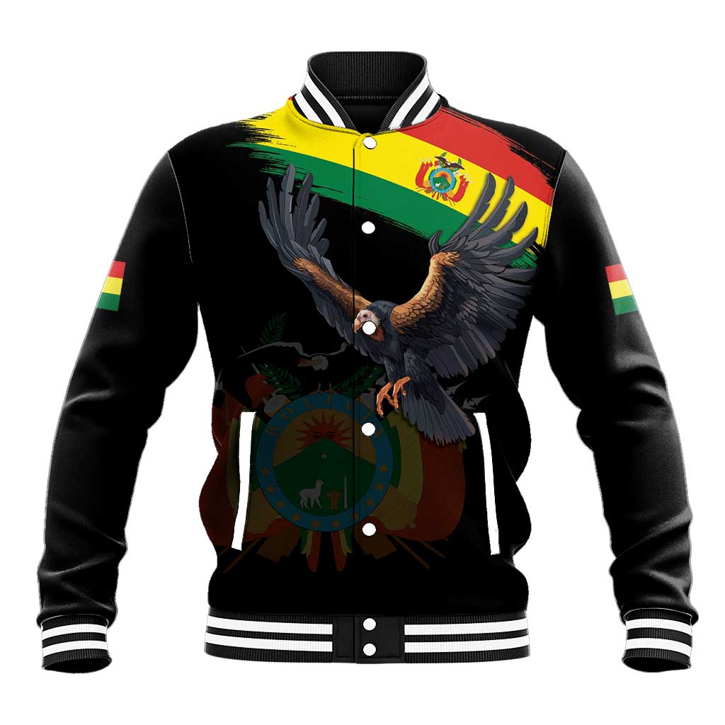 Bolivia Andean Condor Baseball Jacket Grunge Flag Motif