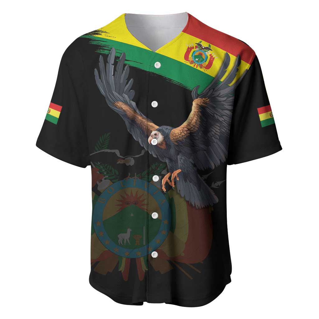 Bolivia Andean Condor Baseball Jersey Grunge Flag Motif