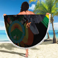 Bolivia Andean Condor Beach Blanket Grunge Flag Motif