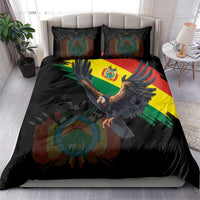 Bolivia Andean Condor Bedding Set Grunge Flag Motif