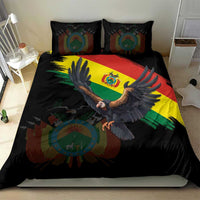 Bolivia Andean Condor Bedding Set Grunge Flag Motif