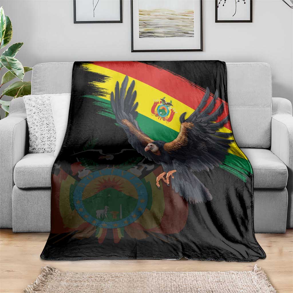 Bolivia Andean Condor Blanket Grunge Flag Motif