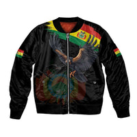 Bolivia Andean Condor Bomber Jacket Grunge Flag Motif