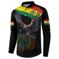 Bolivia Andean Condor Button Sweatshirt Grunge Flag Motif