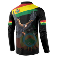 Bolivia Andean Condor Button Sweatshirt Grunge Flag Motif