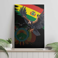 Bolivia Andean Condor Canvas Wall Art Grunge Flag Motif