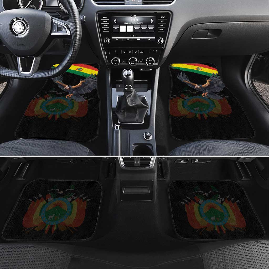 Bolivia Andean Condor Car Mats Grunge Flag Motif