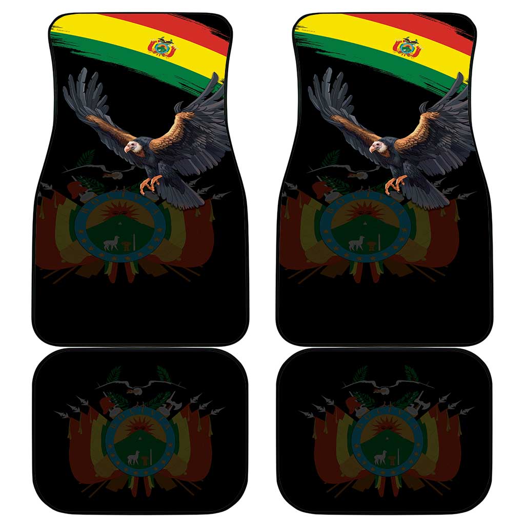 Bolivia Andean Condor Car Mats Grunge Flag Motif