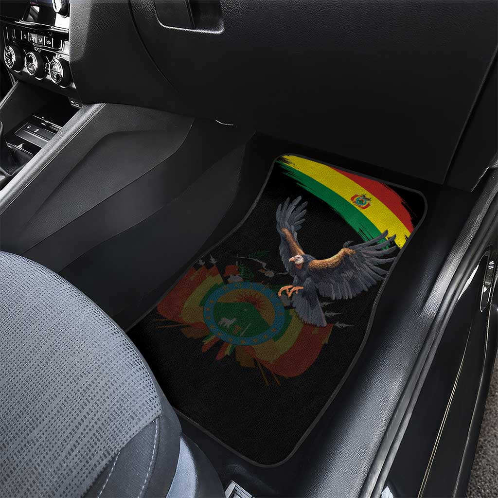 Bolivia Andean Condor Car Mats Grunge Flag Motif