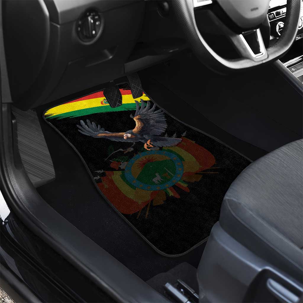 Bolivia Andean Condor Car Mats Grunge Flag Motif