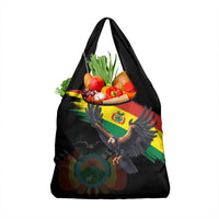 Bolivia Andean Condor Grocery Bag Grunge Flag Motif
