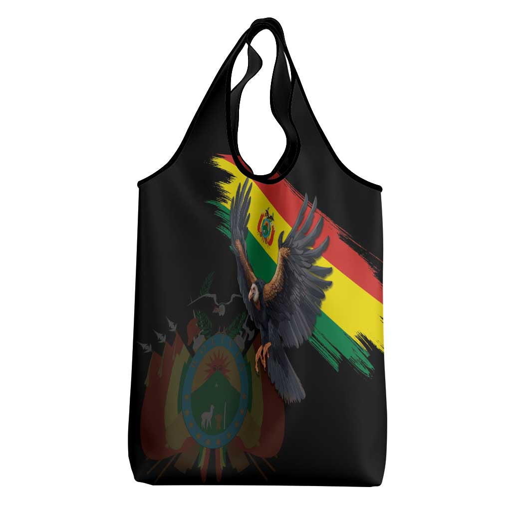 Bolivia Andean Condor Grocery Bag Grunge Flag Motif