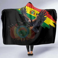 Bolivia Andean Condor Hooded Blanket Grunge Flag Motif