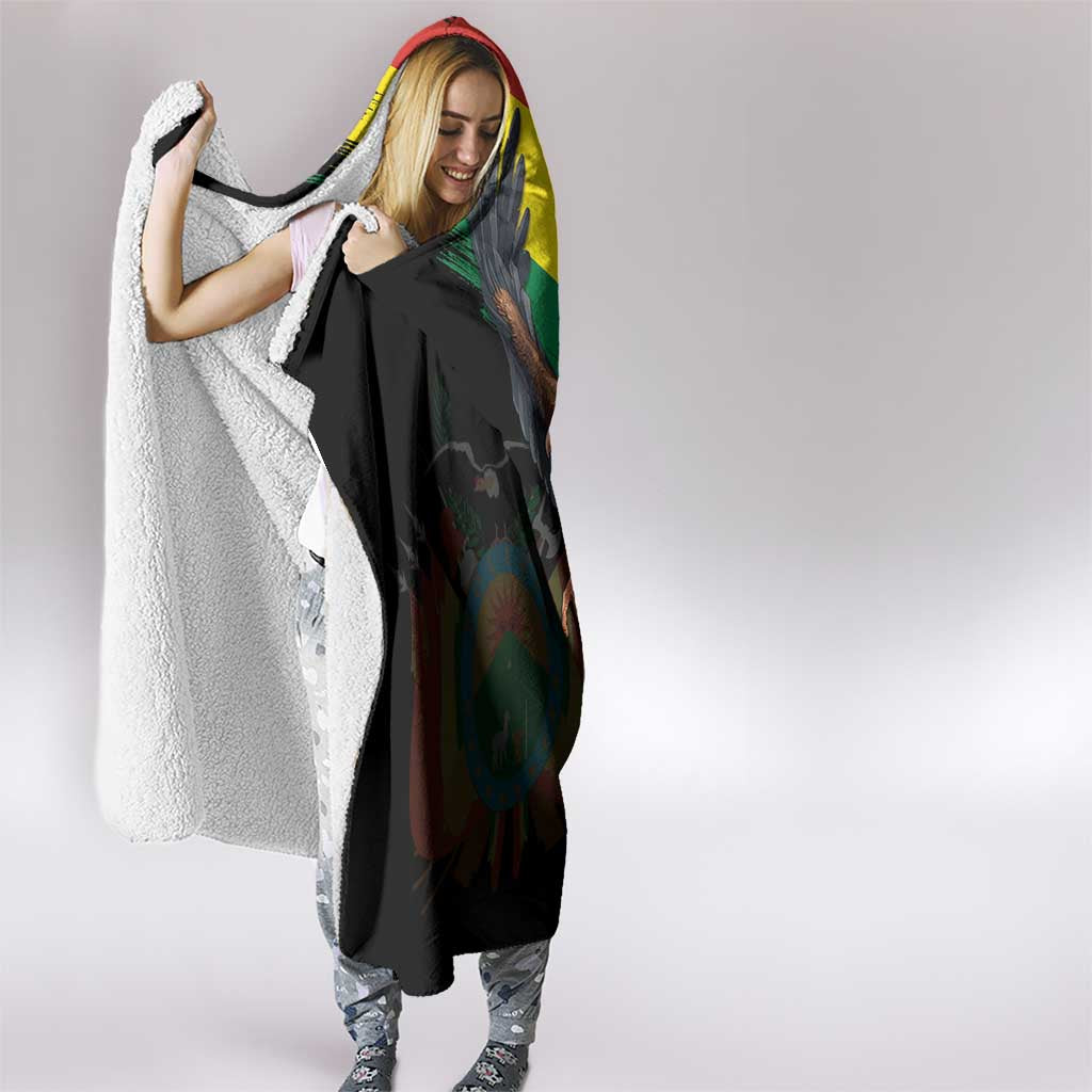 Bolivia Andean Condor Hooded Blanket Grunge Flag Motif