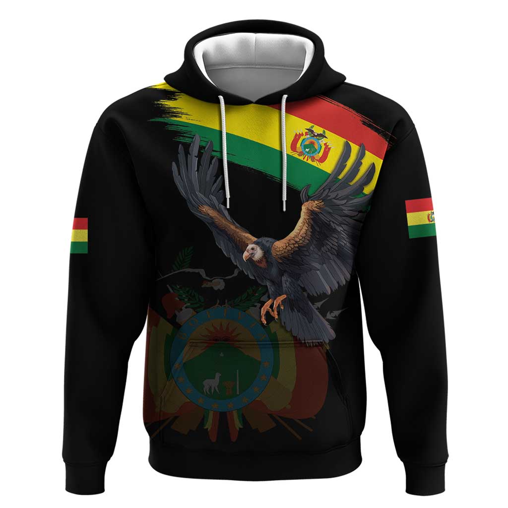 Bolivia Andean Condor Hoodie Grunge Flag Motif