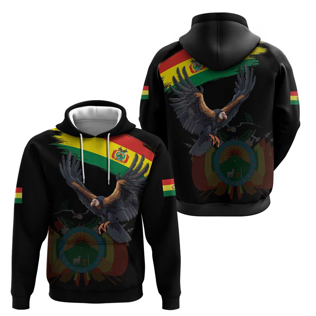 Bolivia Andean Condor Hoodie Grunge Flag Motif