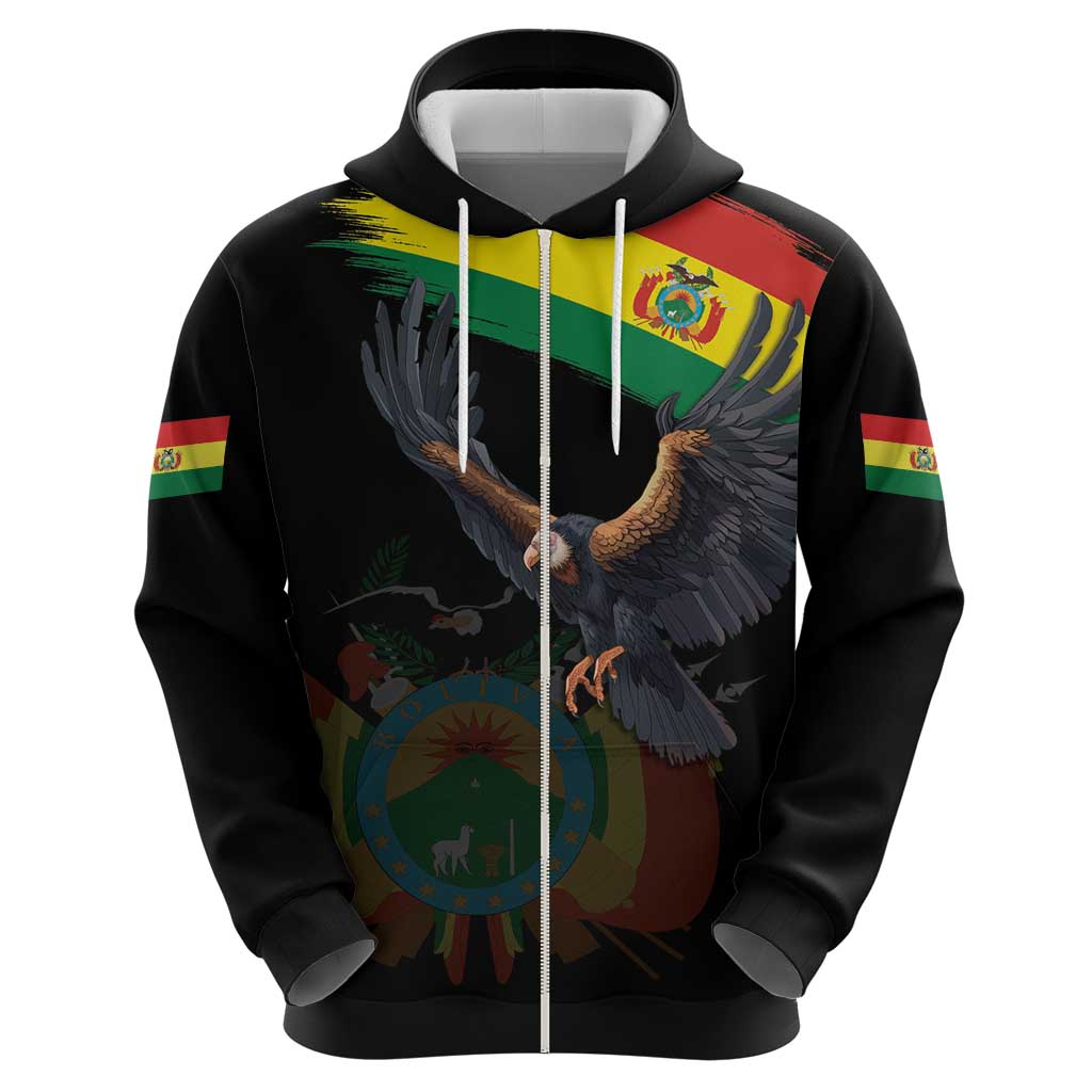 Bolivia Andean Condor Hoodie Grunge Flag Motif