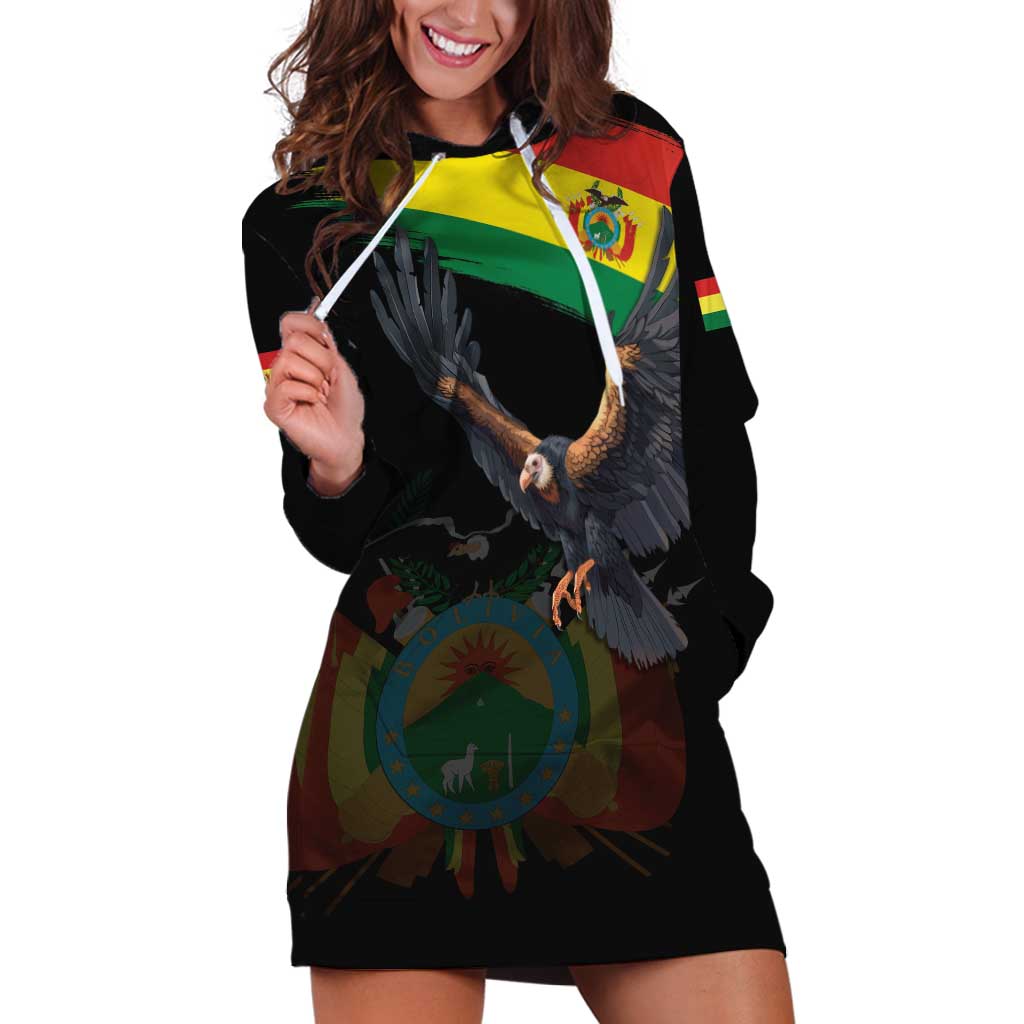 Bolivia Andean Condor Hoodie Dress Grunge Flag Motif