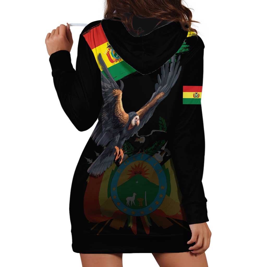 Bolivia Andean Condor Hoodie Dress Grunge Flag Motif