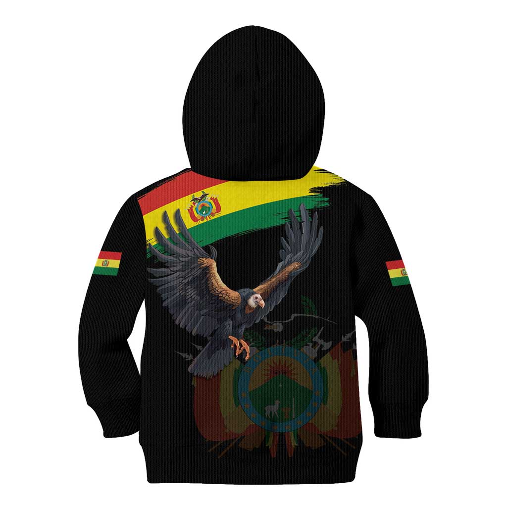 Bolivia Andean Condor Kid Hoodie Grunge Flag Motif
