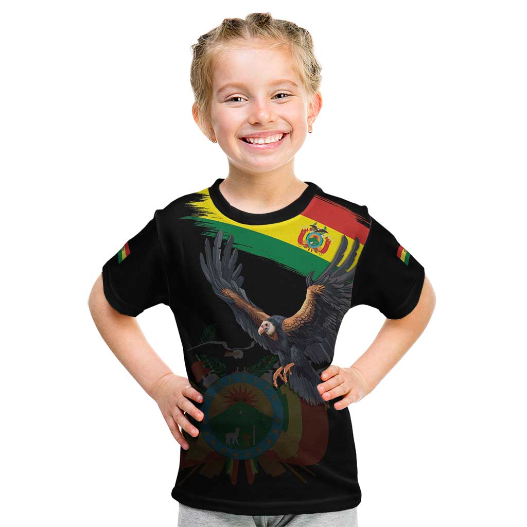 Bolivia Andean Condor Kid T Shirt Grunge Flag Motif