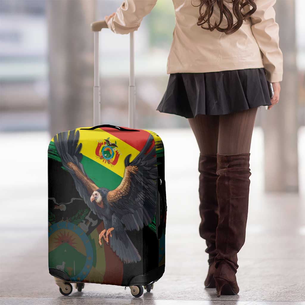 Bolivia Andean Condor Luggage Cover Grunge Flag Motif