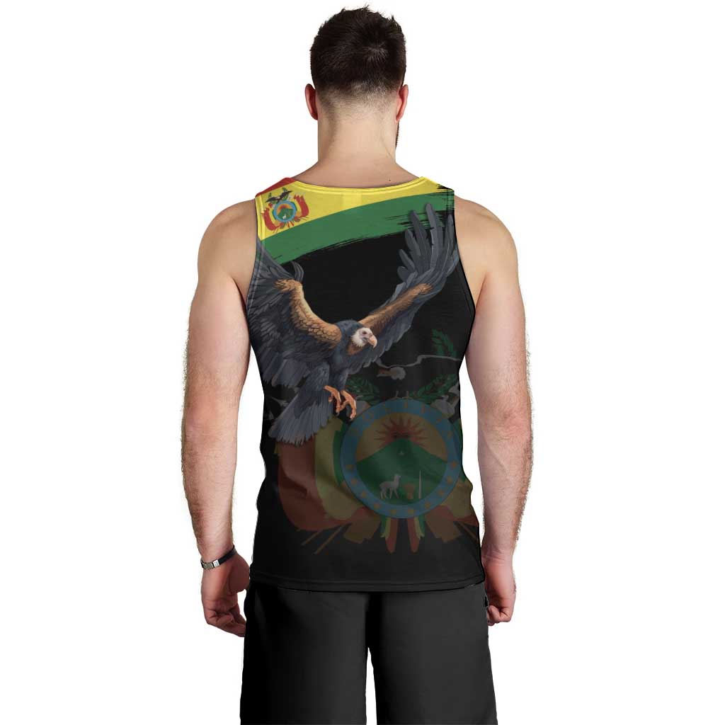 Bolivia Andean Condor Men Tank Top Grunge Flag Motif