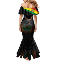 Bolivia Andean Condor Mermaid Dress Grunge Flag Motif
