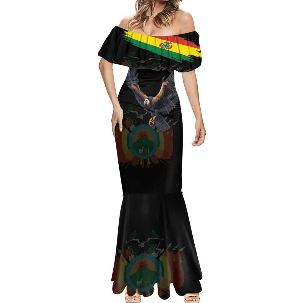 Bolivia Andean Condor Mermaid Dress Grunge Flag Motif