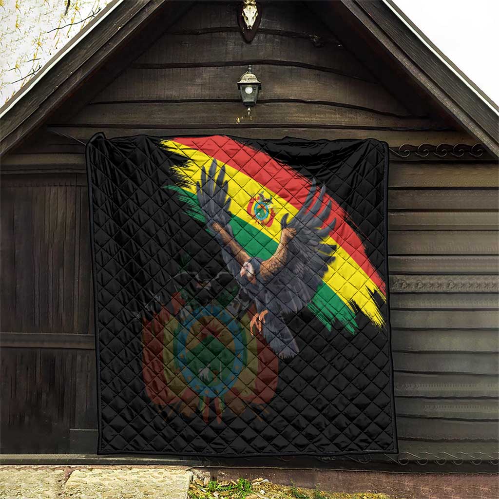 Bolivia Andean Condor Quilt Grunge Flag Motif