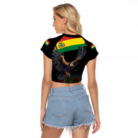 Bolivia Andean Condor Raglan Cropped T Shirt Grunge Flag Motif