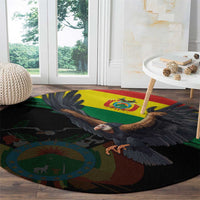 Bolivia Andean Condor Round Carpet Grunge Flag Motif