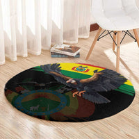 Bolivia Andean Condor Round Carpet Grunge Flag Motif