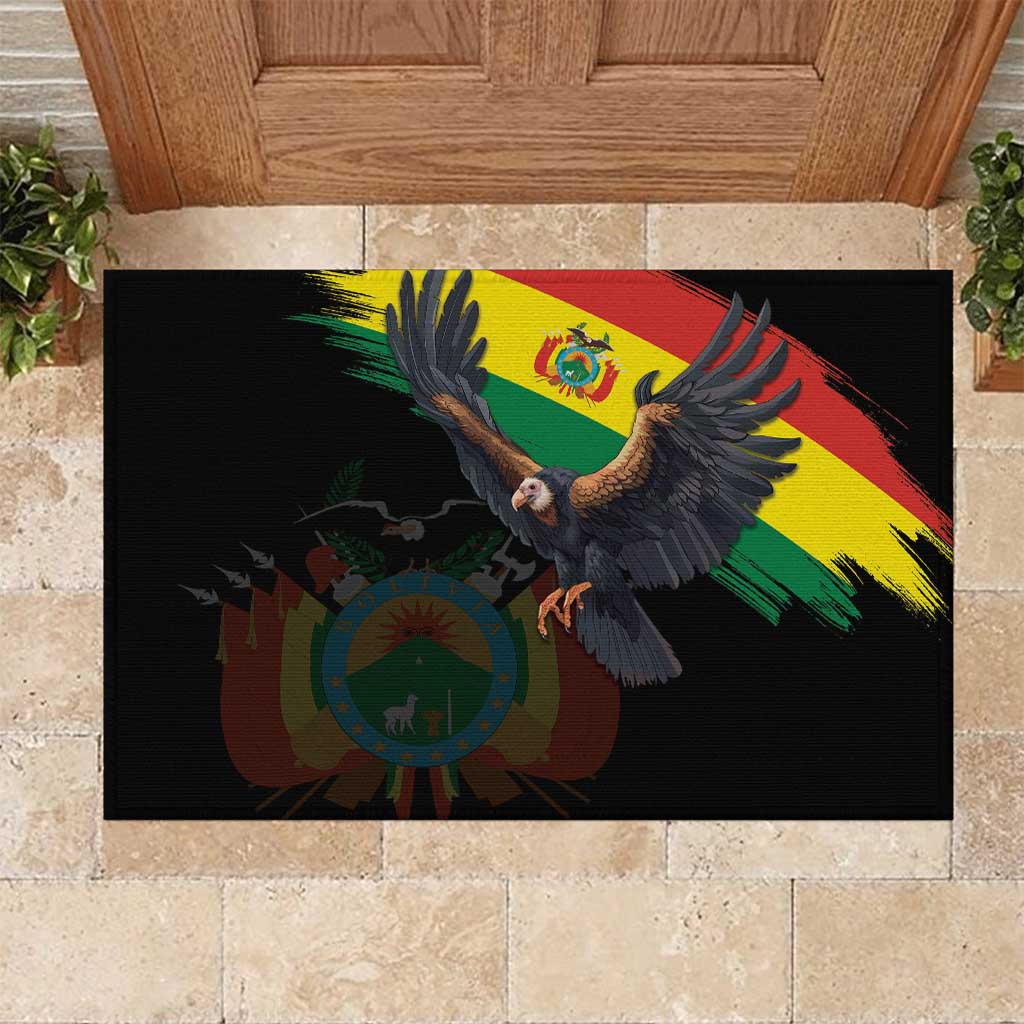 Bolivia Andean Condor Rubber Doormat Grunge Flag Motif