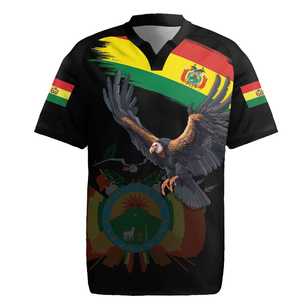 Bolivia Andean Condor Rugby Jersey Grunge Flag Motif