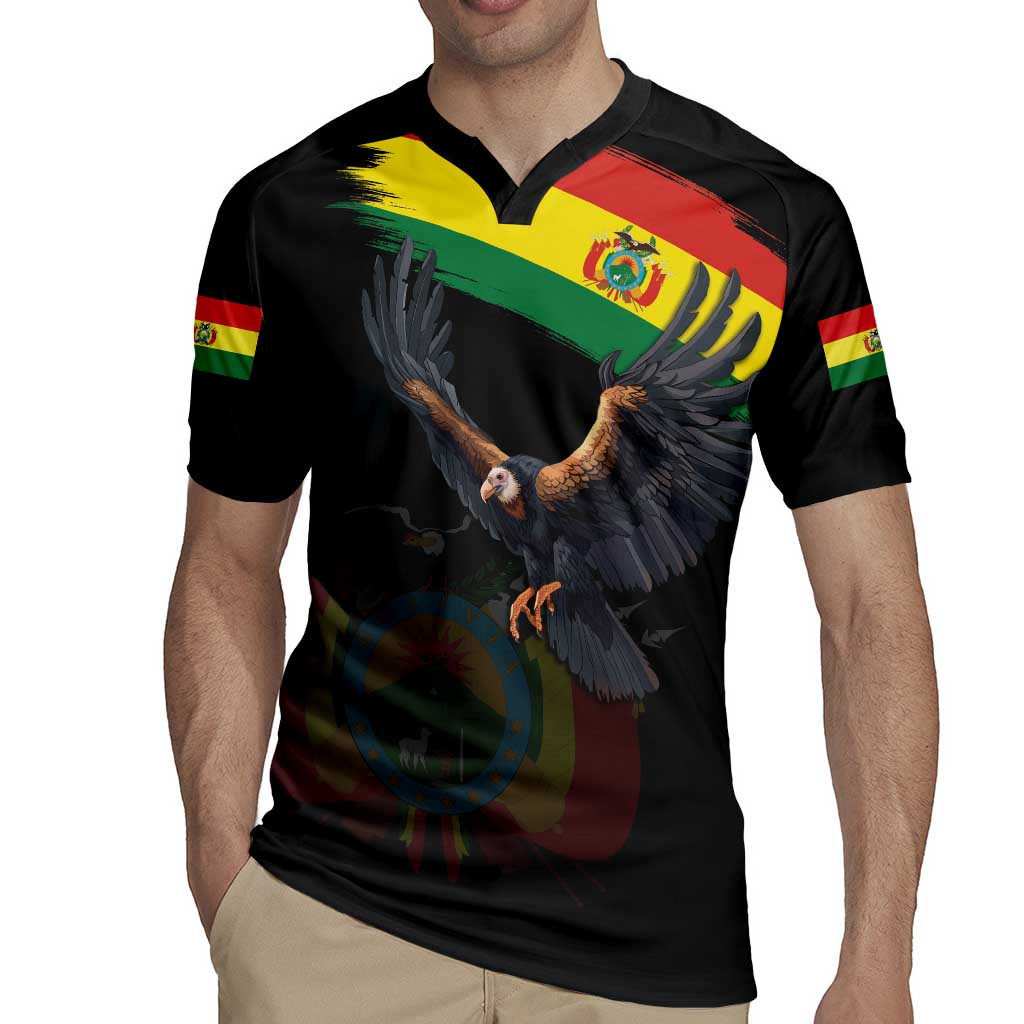 Bolivia Andean Condor Rugby Jersey Grunge Flag Motif