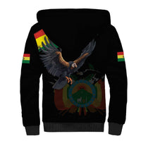 Bolivia Andean Condor Sherpa Hoodie Grunge Flag Motif