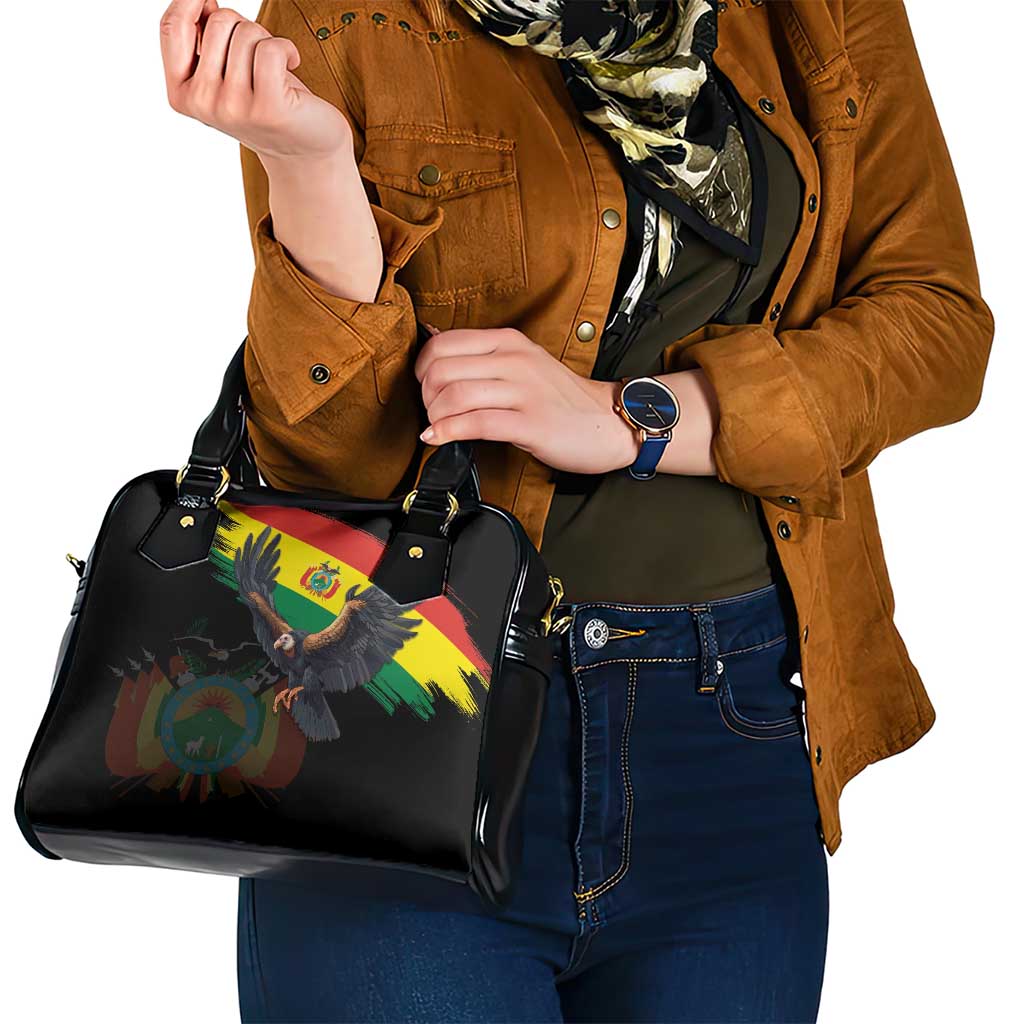 Bolivia Andean Condor Shoulder Handbag Grunge Flag Motif