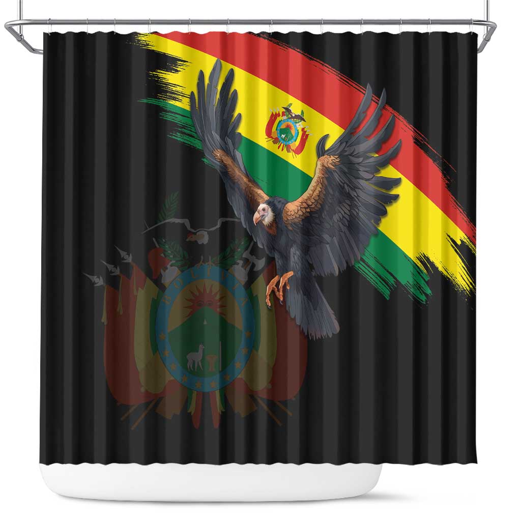 Bolivia Andean Condor Shower Curtain Grunge Flag Motif