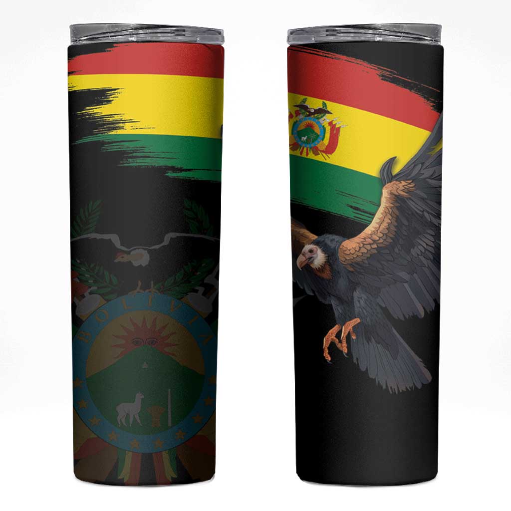 Bolivia Andean Condor Skinny Tumbler Grunge Flag Motif