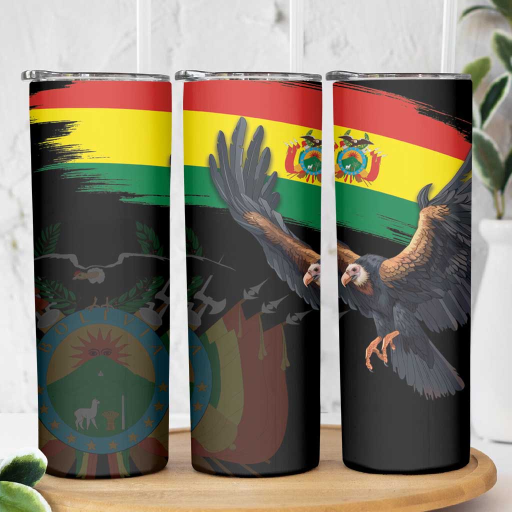 Bolivia Andean Condor Skinny Tumbler Grunge Flag Motif