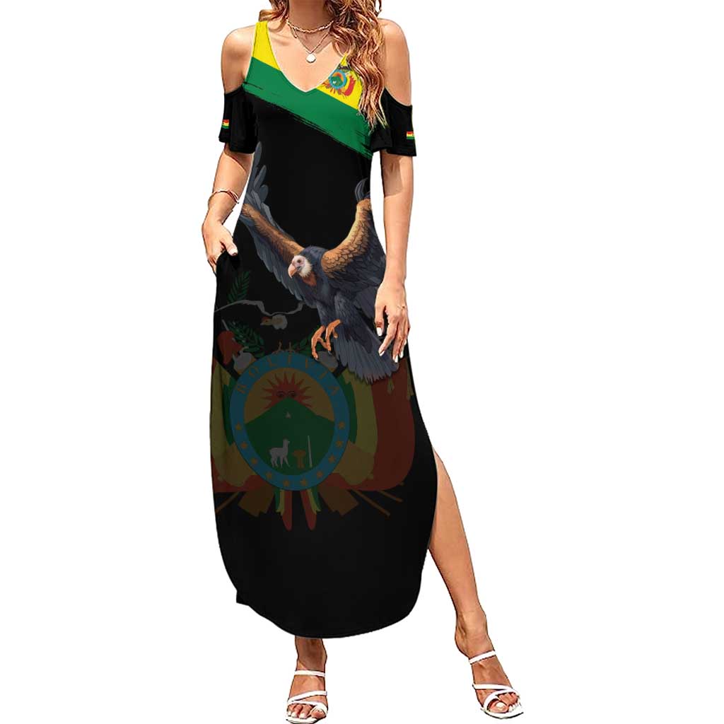 Bolivia Andean Condor Summer Maxi Dress Grunge Flag Motif