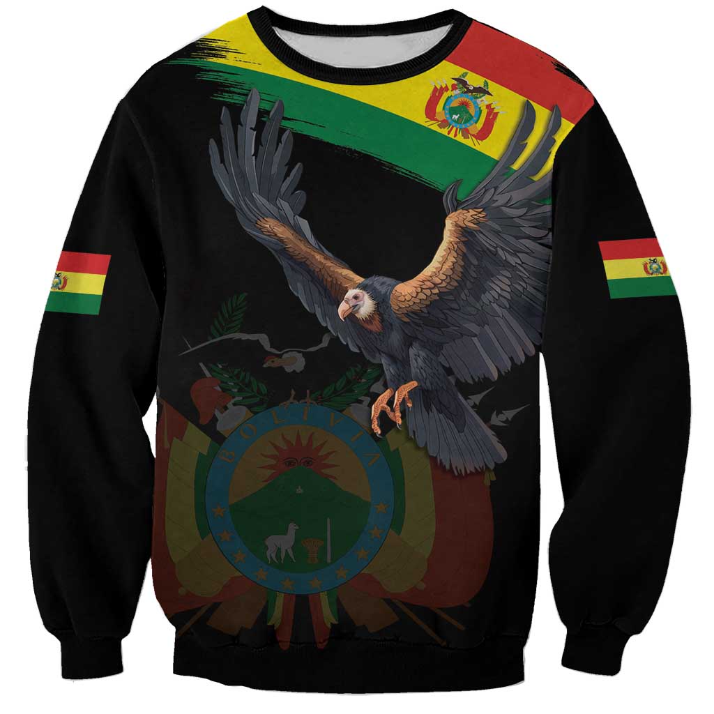 Bolivia Andean Condor Sweatshirt Grunge Flag Motif